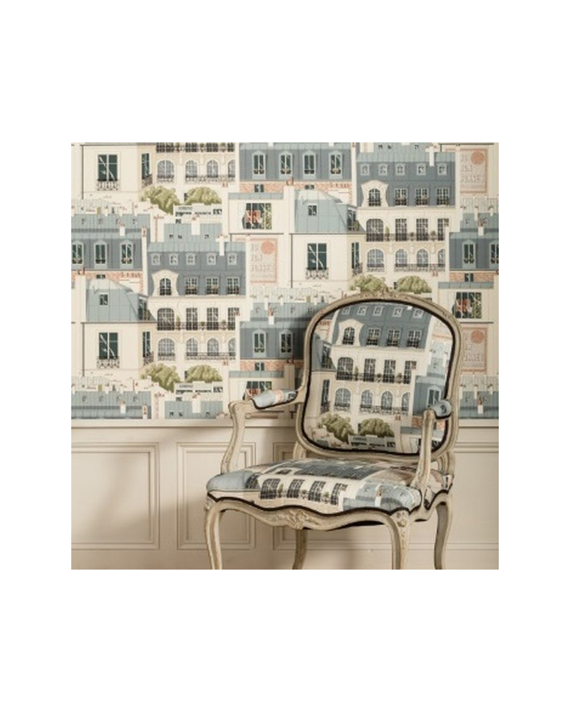 Tela 04907-01 LETS TOITS DE PARIS VERT DE GRIS MANUEL CANOVAS