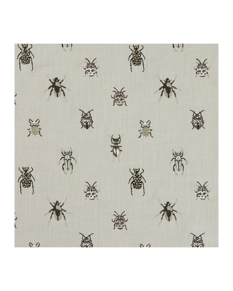 Tela F1095-01 BEETLE CHARCOAL NATURAL CLARKE & CLARKE Tela F1095-01 BEETLE CHARCOAL NATURAL CLARKE & CLARKE