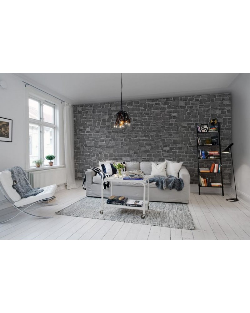 Papel Pintado R10872 Stonewall, black - REBEL WALLS