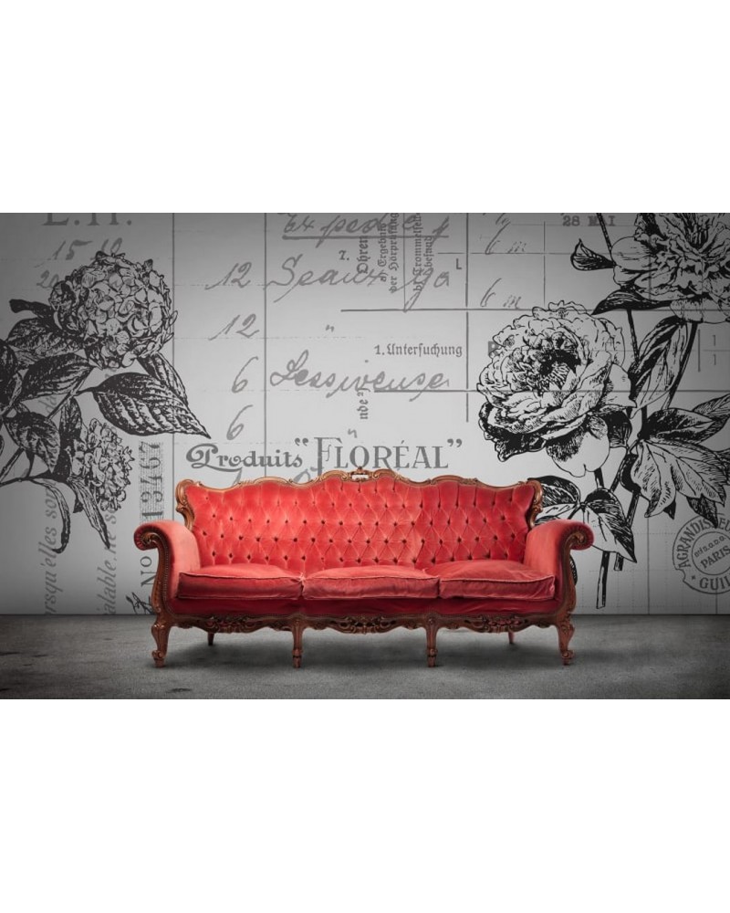 Papel Pintado R12642 Floral, black&white - REBEL WALLS