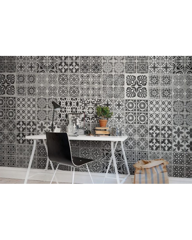 Papel Pintado R12721 Marrakech, black - REBEL WALLS