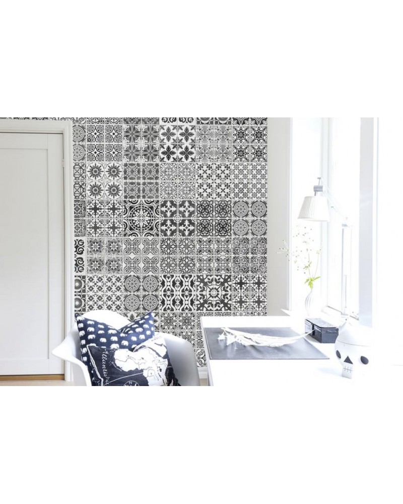 Papel Pintado R12721 Marrakech, black - REBEL WALLS