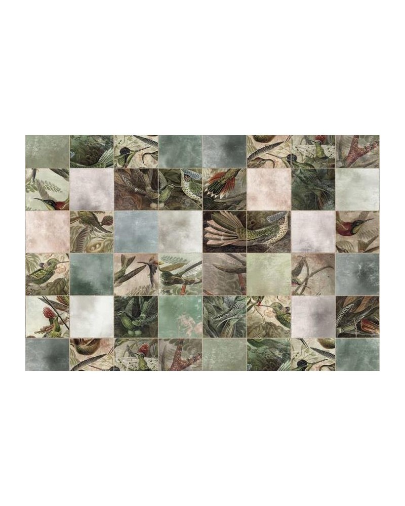 Papel Pintado R15071 Birds of Paradise, Tiles - REBEL WALLS Papel Pintado R15071 Birds of Paradise, Tiles - REBEL WALLS