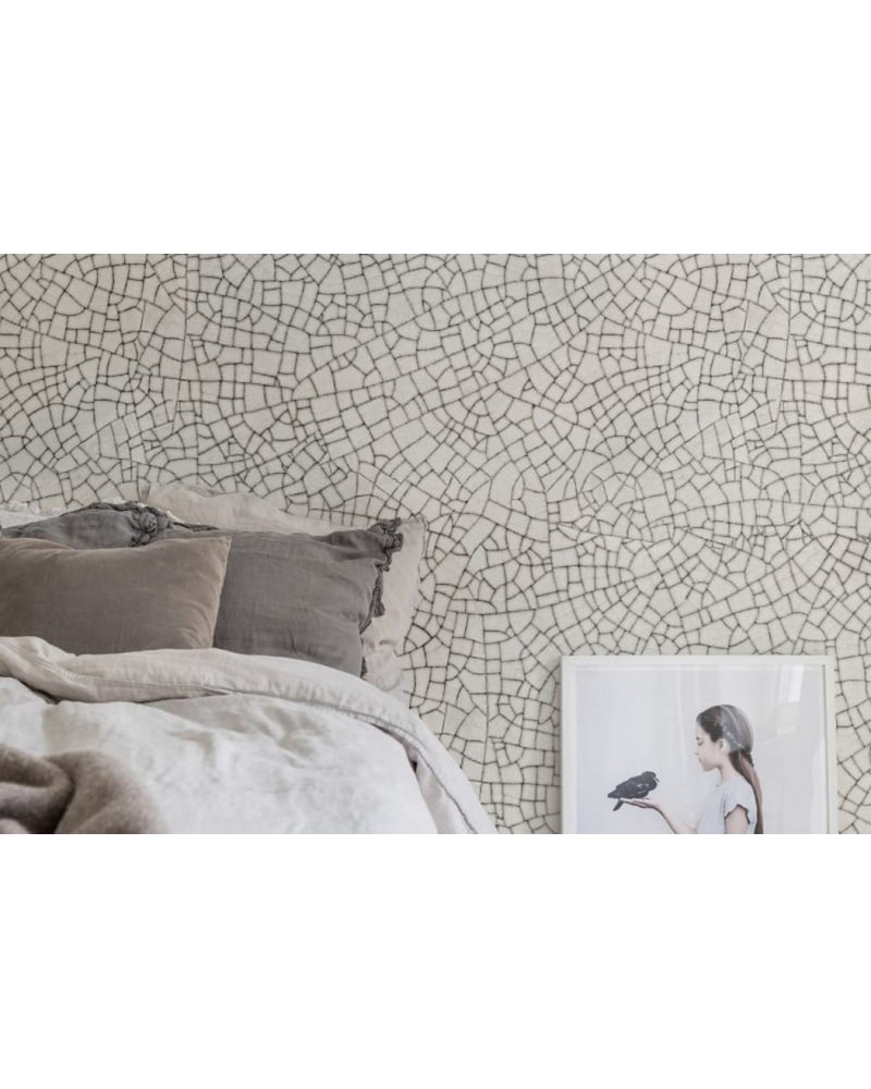 Papel Pintado R14671 Raku Crackle, Cream - REBEL WALLS