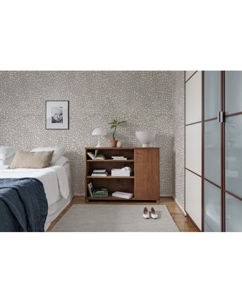 Papel Pintado R14671 Raku Crackle, Cream - REBEL WALLS