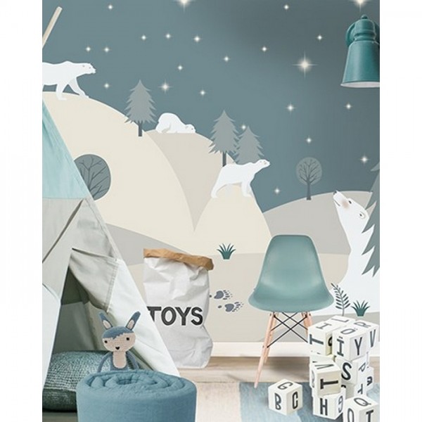 Papel Pintado Polar Bears I - LITTLE HANDS Papel Pintado Polar Bears I - LITTLE HANDS