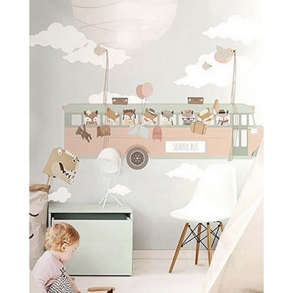 Papel Pintado School Bus - LITTLE HANDS Papel Pintado School Bus - LITTLE HANDS