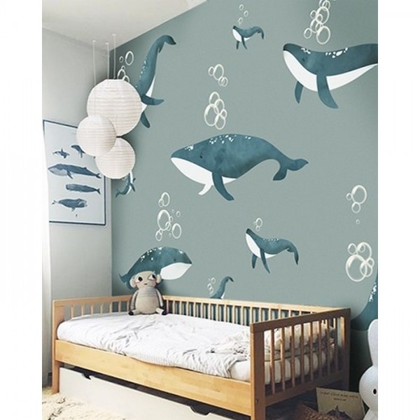 Papel Pintado Whales I - LITTLE HANDS Papel Pintado Whales I - LITTLE HANDS