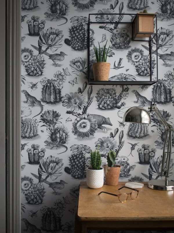 Papel Pintado Priscilla Black White DVS006 - DIVINE SAVAGES