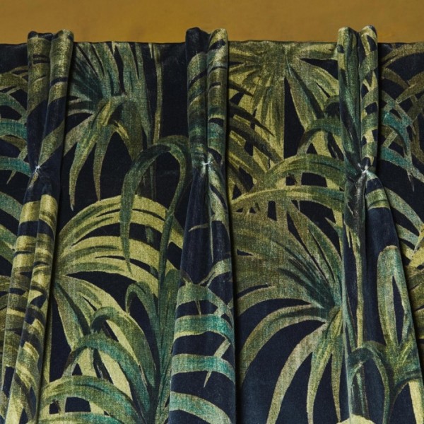 Tela PALMERAL COTTON-LINEN - MIDNIGHT-GREEN HOUSE OF HACKNEY