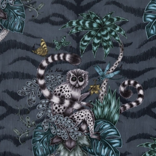 Tela LEMUR NAVY VELVET F1211-01 CLARKE & CLARKE Tela LEMUR NAVY VELVET F1211-01 CLARKE & CLARKE