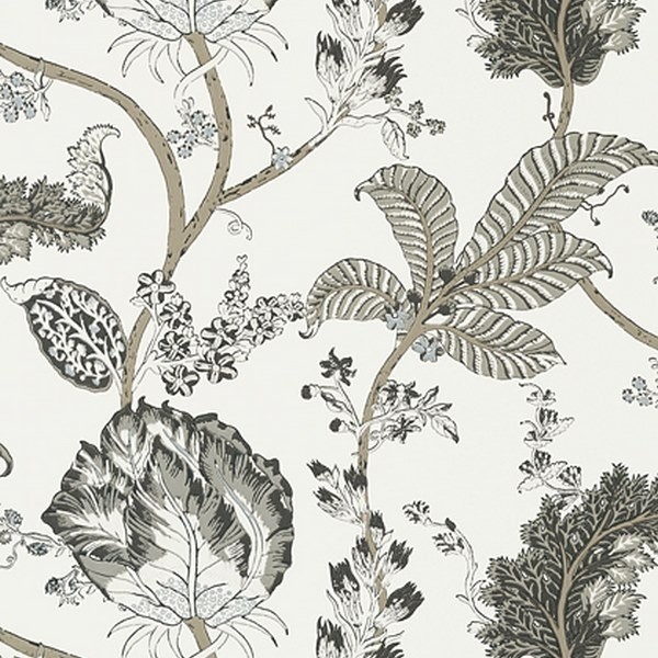 Papel Pintado KALAMKARI VINE AT78739 Black White - ANNA FRENCH Papel Pintado KALAMKARI VINE AT78739 Black White - ANNA FRENCH