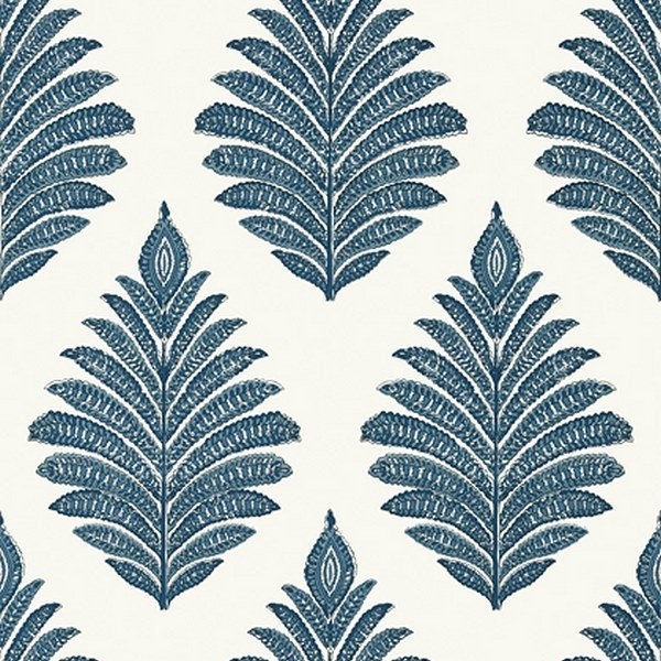 Papel Pintado PALAMPORE LEAF AT78725 Blue White - ANNA FRENCH