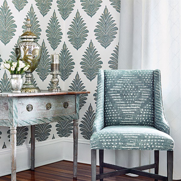 Papel Pintado PALAMPORE LEAF AT78723 Robin´s Egg Beige - ANNA FRENCH