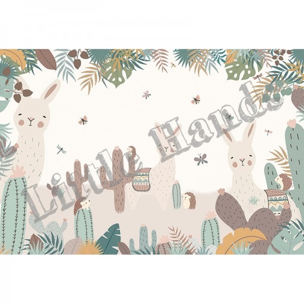 Papel Pintado The Llamas and the Hedgehogs - LITTLE HANDS Papel Pintado The Llamas and the Hedgehogs - LITTLE HANDS