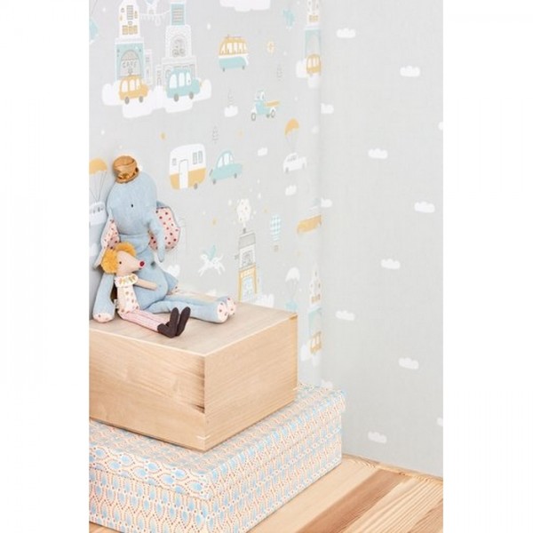 Papel Pintado Dreamy Clouds Soft Grey 132-01 - MAJVILLAN