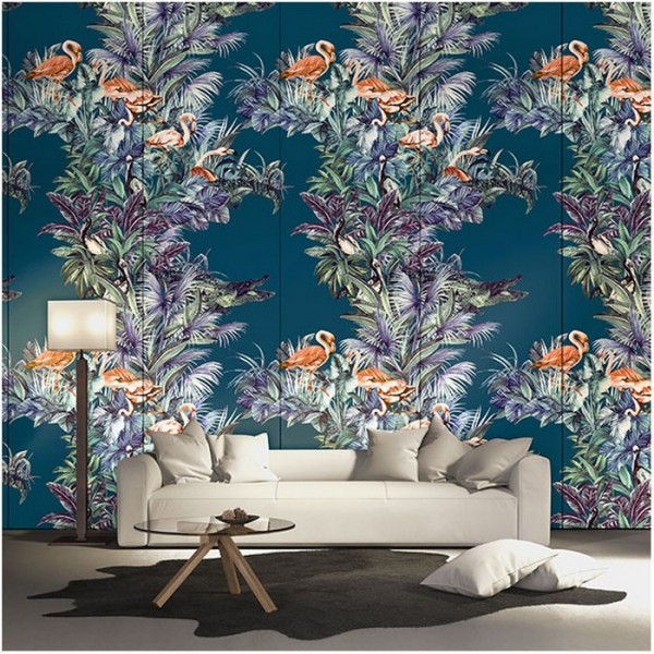 Papel Pintado EVERGLADES DARK BLUE DOM145-1 - LES DOMINOTIERS