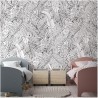 Papel Pintado JUNGLE ISLAND BLACK AND WHITE DOM142-1 - LES DOMINOTIERS