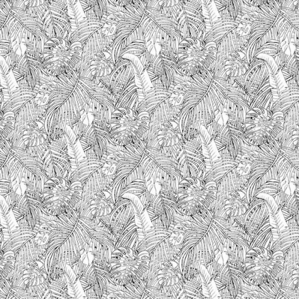 Papel Pintado JUNGLE ISLAND BLACK AND WHITE DOM142-1 - LES DOMINOTIERS