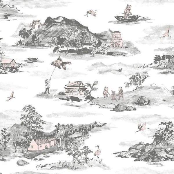 Papel Pintado Classic Mountains Grey-pink - SIAN ZENG