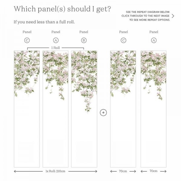 Papel Pintado Classic Clematis Mural Wallpaper White - SIAN ZENG