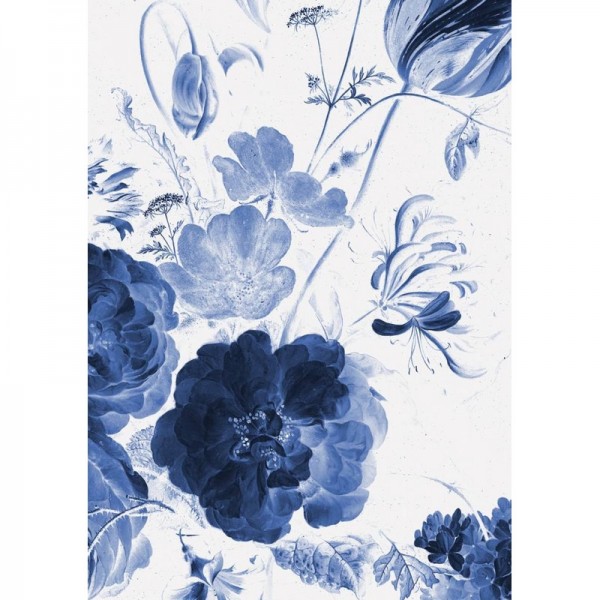 Papel Pintado WP-207 Wall Mural Royal Blue Flowers 1 - KEK AMSTERDAM