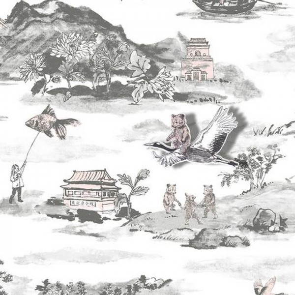 Papel Pintado Classic Mountains Grey-pink - SIAN ZENG