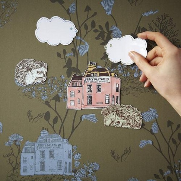 Papel Pintado Classic Woodlands Khaki Blue - SIAN ZENG