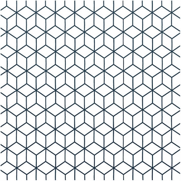 Papel Pintado KUBE-SLATE-BLUE DOM5-4 - LES DOMINOTIERS