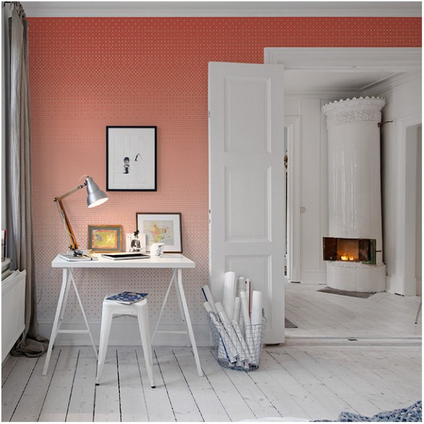 Papel Pintado POLKA-CORAL DOM6-1 - LES DOMINOTIERS