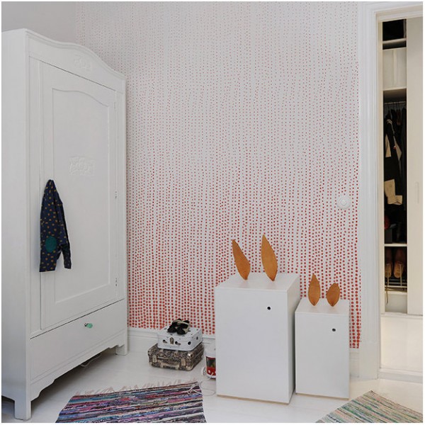 Papel Pintado RAIN-DROPS-CORAL DOM7-1 - LES DOMINOTIERS