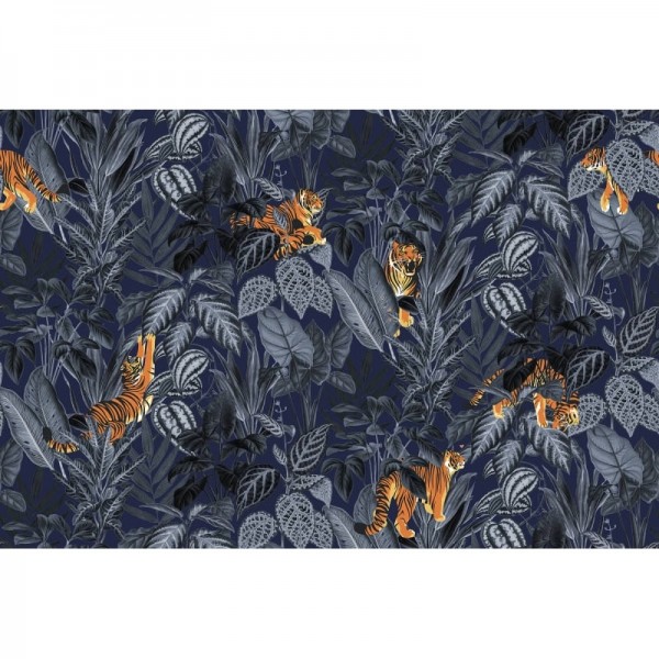 Papel Pintado R16813 Mischievous Tigers, Moonlight - REBEL WALLS Papel Pintado R16813 Mischievous Tigers, Moonlight - REBEL WALLS