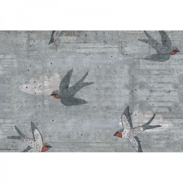 Papel Pintado R16971 Concrete Art, Swallow - REBEL WALLS Papel Pintado R16971 Concrete Art, Swallow - REBEL WALLS