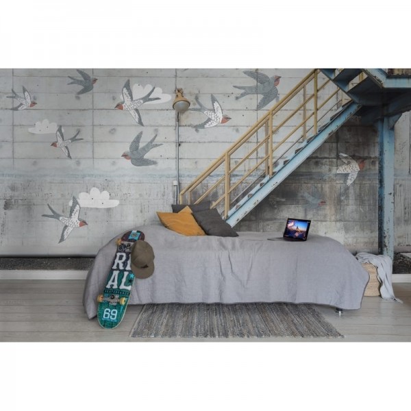 Papel Pintado R16971 Concrete Art, Swallow - REBEL WALLS