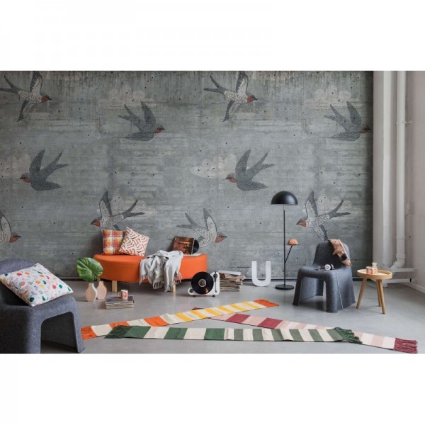 Papel Pintado R16971 Concrete Art, Swallow - REBEL WALLS