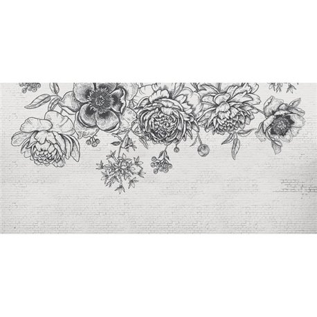 Black Flower Brick Wall DOM402 Black Flower Brick Wall DOM402