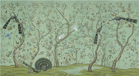 St Laurent Standard on Edo Turquoise painted Xuan paper