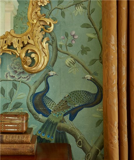 St Laurent Standard on Edo Turquoise painted Xuan paper