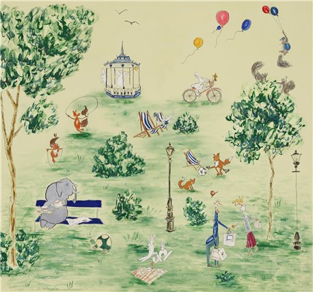 Promenade Promenade Original on custom cream painted silk