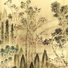 Mountains Above Clouds Original on Deep Rich Gold gilded