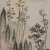 Mountains Above Clouds Original on Pearl Pik metallic silk