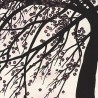Windswept Blossom Noir on White Metal gided paper with pearlescent antiquing