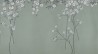 Anemones in Light Daybreak on Blue Grey dyed silk