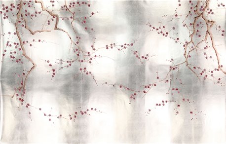 Plum Blossom Blossom on Tarnished silver gilded paper