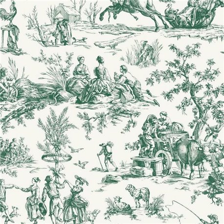 Bucolic Toile Emerald A00034 Bucolic Toile Emerald A00034