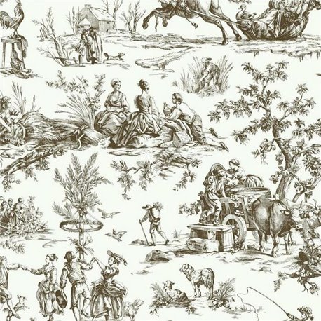 Bucolic Toile Khaki A00036 Bucolic Toile Khaki A00036