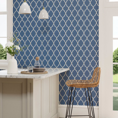 Empire Trellis Indigo Linen...