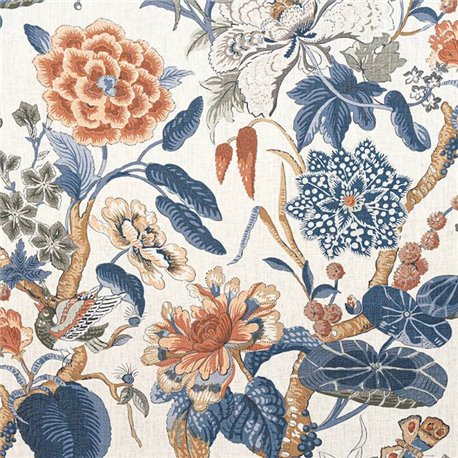 Hill Garden Brick and Navy F913655 Hill Garden Brick and Navy F913655