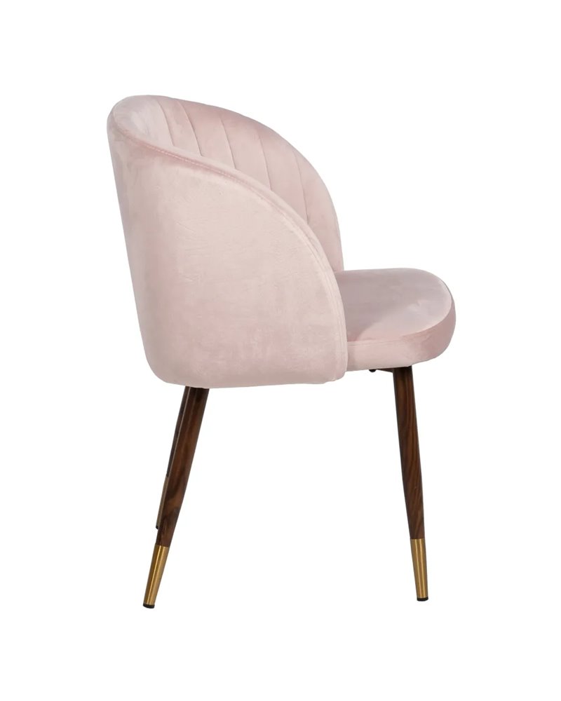 SILLA TERCIOPELO ROSA TEJIDO-METAL SALÓN 54 X 51 X 79,50 CM REF.608838