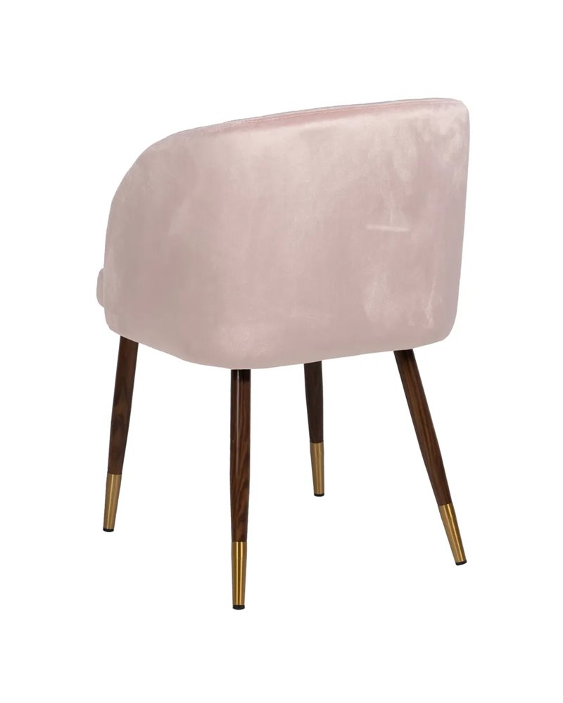 SILLA TERCIOPELO ROSA TEJIDO-METAL SALÓN 54 X 51 X 79,50 CM REF.608838